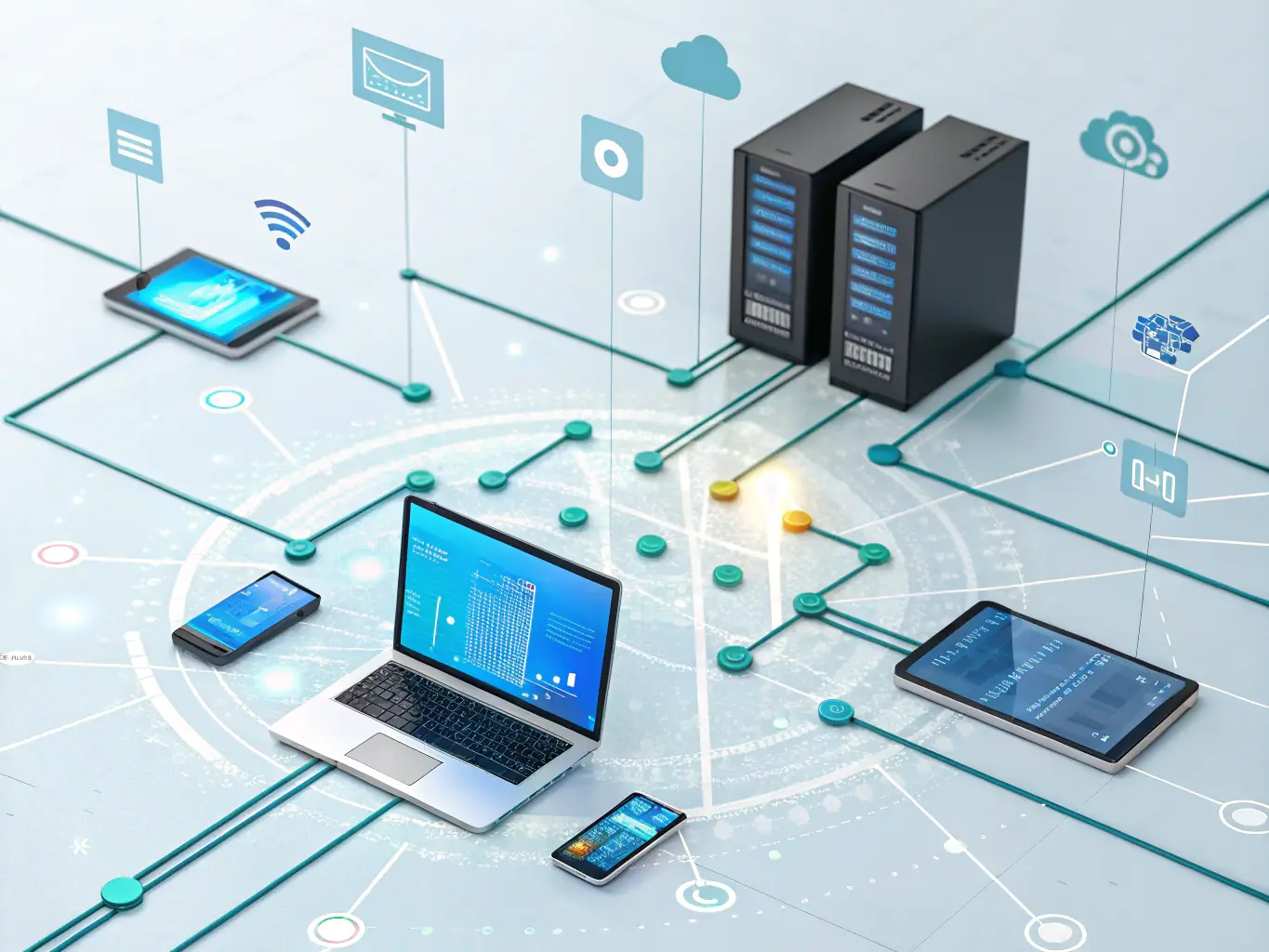 A visual representation of a brand operating system, highlighting its interconnected components and the flow of information.